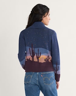 ALTERNATE VIEW OF WOMEN'S WESTERN SCENIC COTTON CARDIGAN IN NAVY STARRY NIGHT image number 2