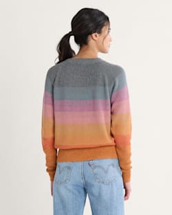 ALTERNATE VIEW OF WOMEN'S RAGLAN COTTON SWEATER IN ORANGE SUNSET image number 2