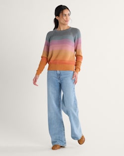 ALTERNATE VIEW OF WOMEN'S RAGLAN COTTON SWEATER IN ORANGE SUNSET image number 4
