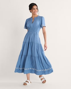 WOMEN'S PENELOPE LINEN DRESS IN DUSTY BLUE image number 1