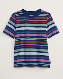 WOMEN'S DESCHUTES STRIPE TEE IN NAVY STRIPE image number 1