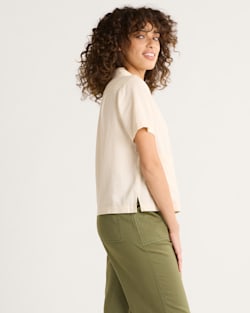 ALTERNATE VIEW OF WOMEN'S EMBROIDERED LINEN SHIRT IN NATURAL image number 3