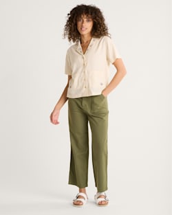 ALTERNATE VIEW OF WOMEN'S EMBROIDERED LINEN SHIRT IN NATURAL image number 5