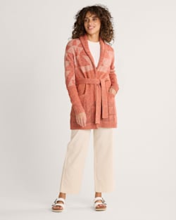 ALTERNATE VIEW OF WOMEN'S MONTEREY BELTED COTTON CARDIGAN IN RUST SUNSET image number 5