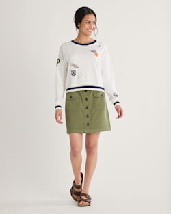 ALTERNATE VIEW OF WOMEN'S GRAPHIC FRENCH TERRY CREWNECK IN ANTIQUE WHITE image number 6