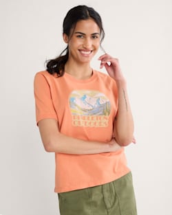 WOMEN'S RETRO GRAPHIC TEE IN DUSTY ORANGE image number 1
