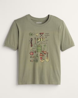 WOMEN'S RETRO GRAPHIC TEE IN DUSTY GREEN image number 1