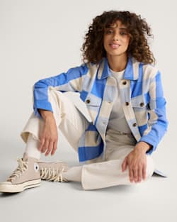 WOMEN'S ARCADIA FLANNEL SHIRT JACKET IN BLUE BUFFALO CHECK image number 1