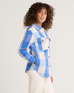ALTERNATE VIEW OF WOMEN'S ARCADIA FLANNEL SHIRT JACKET IN BLUE BUFFALO CHECK image number 3