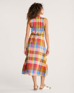 ALTERNATE VIEW OF WOMEN'S LANA SLEEVELESS LINEN DRESS IN PLAID MULTI image number 2