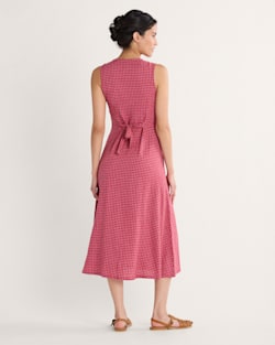 ALTERNATE VIEW OF WOMEN'S LANA SLEEVELESS LINEN DRESS IN PINK CHECK image number 2