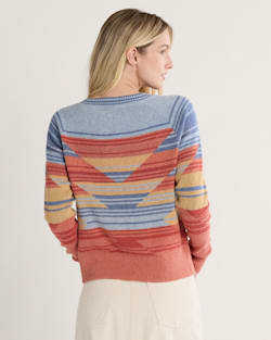 ALTERNATE VIEW OF WOMEN'S RAGLAN COTTON SWEATER IN INDIGO/RUST HEATHER image number 2