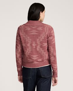 ALTERNATE VIEW OF WOMEN'S TEXTURED COTTON CARDIGAN IN ASH ROSE image number 2