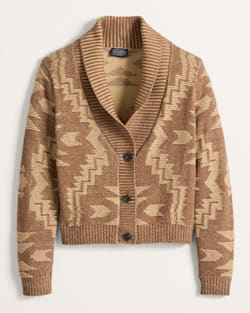WOMEN'S TEXTURED COTTON CARDIGAN IN NUTMEG image number 1