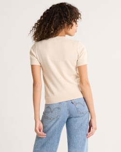 ALTERNATE VIEW OF WOMEN'S COASTAL COTTON SWEATER IN TAN MULTI image number 2