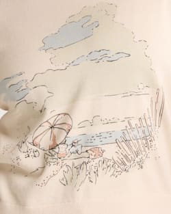 ALTERNATE VIEW OF WOMEN'S COASTAL COTTON SWEATER IN TAN MULTI image number 5