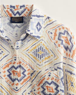 ALTERNATE VIEW OF WOMEN'S COTTON GAUZE SHIRT IN HARDING BANDANA PRINT image number 5