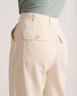 ALTERNATE VIEW OF WOMEN'S UTILITY COTTON/LINEN PANTS IN BONE image number 5