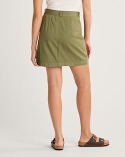 ALTERNATE VIEW OF WOMEN'S UTILITY COTTON/LINEN SKIRT IN KHAKI GREEN image number 3