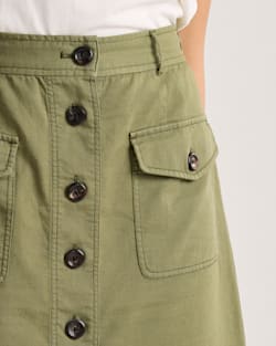 ALTERNATE VIEW OF WOMEN'S UTILITY COTTON/LINEN SKIRT IN KHAKI GREEN image number 5