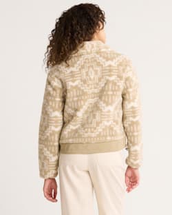 ALTERNATE VIEW OF WOMEN'S HEATHER ZIP-FRONT FLEECE JACKET IN TAN HARDING STAR image number 2