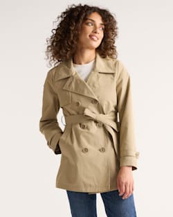 WOMEN'S MARLENE CLASSIC SHORT TRENCH COAT IN LIGHT TAN image number 1