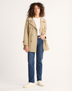 ALTERNATE VIEW OF WOMEN'S MARLENE CLASSIC SHORT TRENCH COAT IN LIGHT TAN image number 4