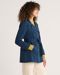ALTERNATE VIEW OF WOMEN'S MARLENE CLASSIC SHORT TRENCH COAT IN BLUE CLOUD image number 3