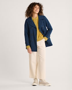ALTERNATE VIEW OF WOMEN'S MARLENE CLASSIC SHORT TRENCH COAT IN BLUE CLOUD image number 4