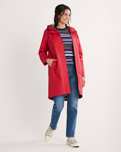 ALTERNATE VIEW OF WOMEN'S VICTORIA RAIN SLICKER IN RED image number 4