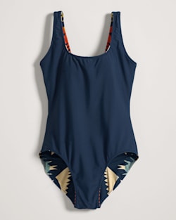 ALTERNATE VIEW OF NEHALEM WOMEN'S REVERSIBLE ONE-PIECE SWIMSUIT IN NEHALEM/BLUE image number 3