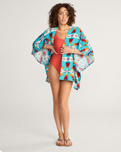 ALTERNATE VIEW OF TUCSON WOMEN'S OPEN-FRONT COVERUP IN TURQUOISE image number 4