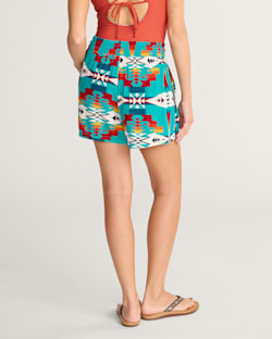ALTERNATE VIEW OF TUCSON WOMEN'S TIE-FRONT SHORTS IN TURQUOISE image number 3