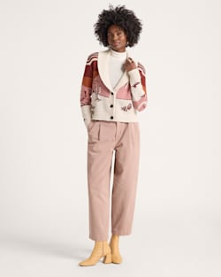ALTERNATE VIEW OF WOMEN'S WESTERN SCENIC COTTON CARDIGAN IN BRICK/ROSE MULTI image number 5