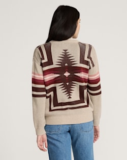 ALTERNATE VIEW OF WOMEN'S MONTERA COTTON PULLOVER IN TAUPE HEATHER image number 2