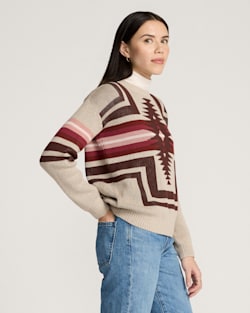 ALTERNATE VIEW OF WOMEN'S MONTERA COTTON PULLOVER IN TAUPE HEATHER image number 3