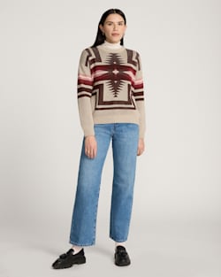 ALTERNATE VIEW OF WOMEN'S MONTERA COTTON PULLOVER IN TAUPE HEATHER image number 4