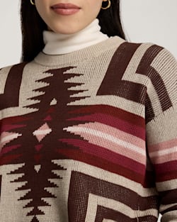 ALTERNATE VIEW OF WOMEN'S MONTERA COTTON PULLOVER IN TAUPE HEATHER image number 5