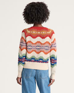 ALTERNATE VIEW OF WOMEN'S RAGLAN COTTON GRAPHIC SWEATER IN ECRU HARDING STRIPE image number 2