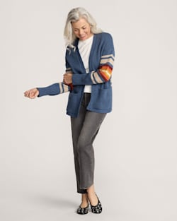 ALTERNATE VIEW OF WOMEN'S SIERRA SPRINGS COTTON CARDIGAN IN DUSTY BLUE HEATHER image number 5