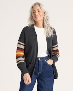 ALTERNATE VIEW OF WOMEN'S SIERRA SPRINGS COTTON CARDIGAN IN CHARCOAL HEATHER image number 2