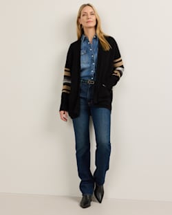 ALTERNATE VIEW OF WOMEN'S SIERRA SPRINGS COTTON CARDIGAN IN BLACK MIX image number 6