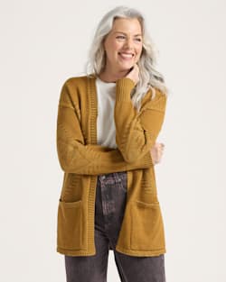 WOMEN'S TEXTURED SIERRA SPRINGS CARDIGAN IN BRONZE/CURRY image number 1
