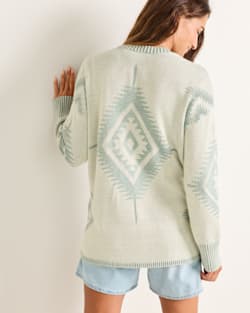 ALTERNATE VIEW OF WOMEN'S TEXTURED SIERRA SPRINGS CARDIGAN IN NATURAL/BLUE image number 2