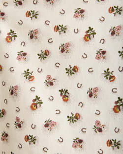 ALTERNATE VIEW OF WOMEN'S FLORAL COTTON TWILL GAMBLER SHIRT IN ECRU image number 6