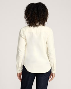 ALTERNATE VIEW OF WOMEN'S COTTON TWILL GAMBLER SHIRT IN ECRU image number 2