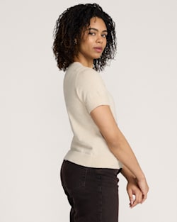 ALTERNATE VIEW OF WOMEN'S WILD HORSE COTTON SWEATER IN ECRU image number 3