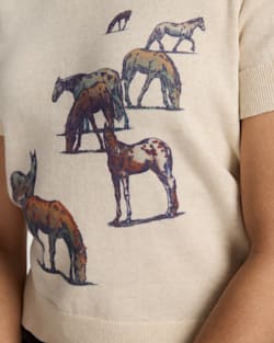 ALTERNATE VIEW OF WOMEN'S WILD HORSE COTTON SWEATER IN ECRU image number 4