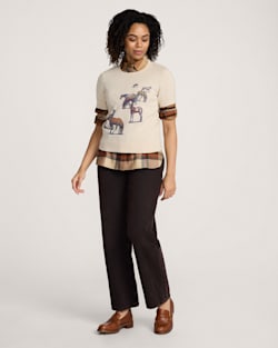 ALTERNATE VIEW OF WOMEN'S WILD HORSE COTTON SWEATER IN ECRU image number 5