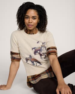ALTERNATE VIEW OF WOMEN'S WILD HORSE COTTON SWEATER IN ECRU image number 6